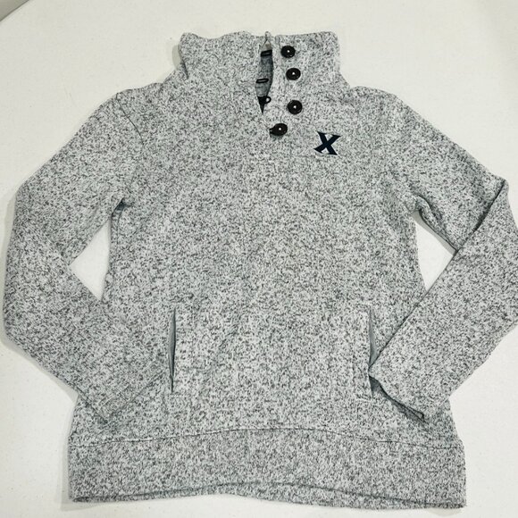 Xavier Musketeers Champion Elite Fleece Sweater Pullover Henley Heathered Gray S - Picture 1 of 8